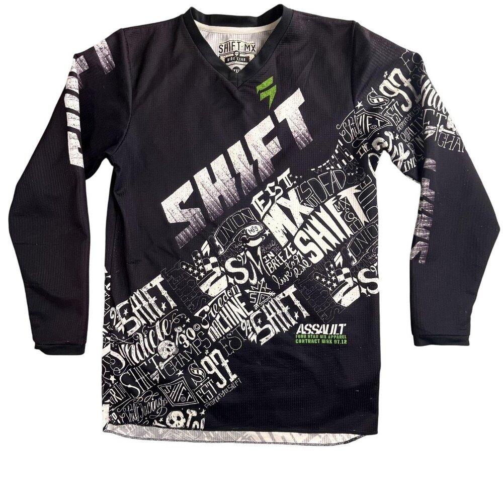 Shift MX Shirt Boys XL Motocross Jersey Assault Ride Club AOP Y2K Dirt Bikes